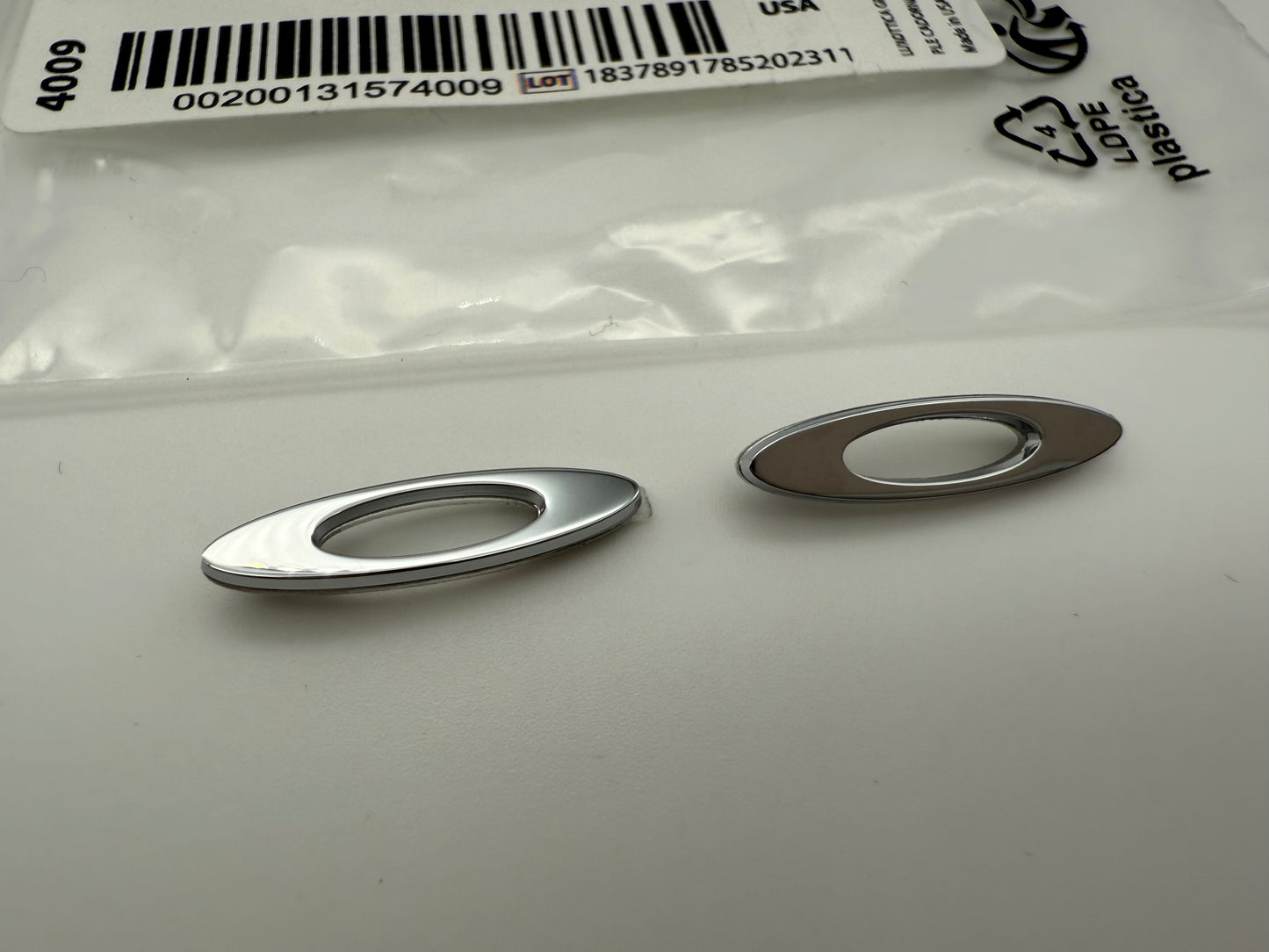 Oakley Drop Point Double Edge Ridgline Straight Back Replacement Icon Silver Mirror Authentic OEM