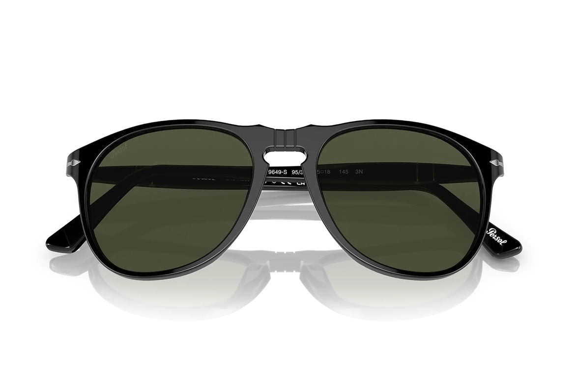 Persol PO 9649 55mm Black / Green 95 / 31 Italy NEW