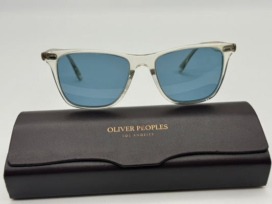 Oliver Peoples Ollis 51mm Pale Citrine / Teal Polarized OV5437SU 1692P1 Italy Preowned