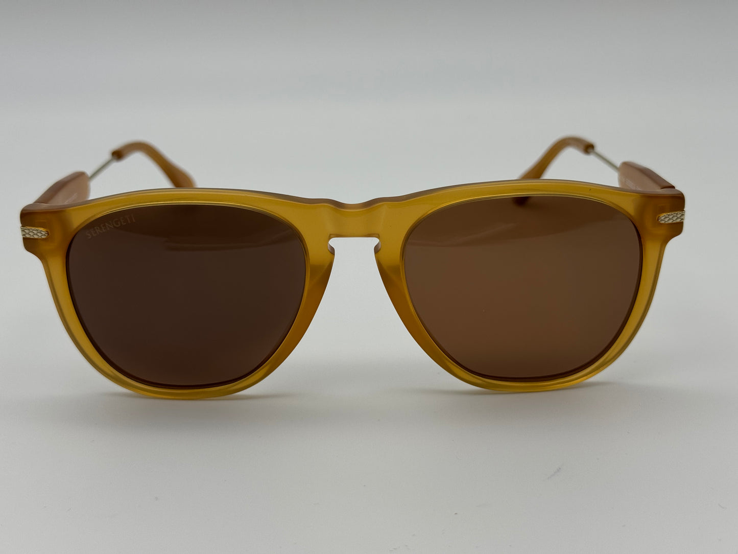 Serengeti Amboy 53mm Shiny Honey Acetate / Shiny Light Gold Metal Polarized Photochromic SS530002 Italy NEW