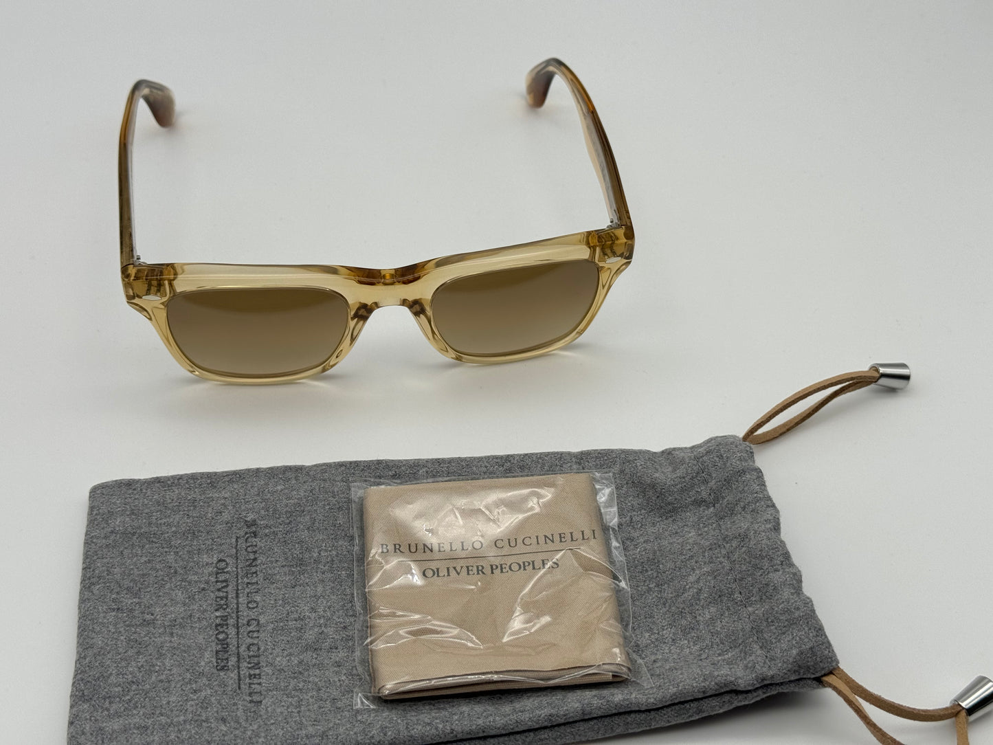 Oliver Peoples Mister Brunello 50mm OV 5519 Champagne Chrome Amber Photochromic 17650 missing Box