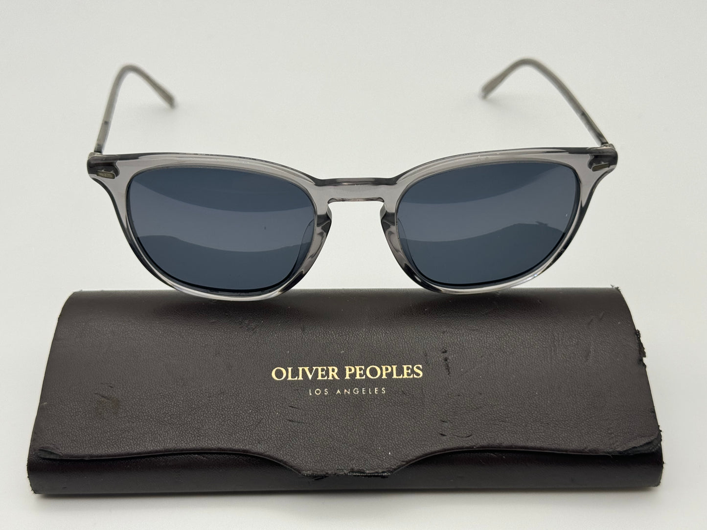 Oliver Peoples Heaton 51mm OV 5364SU 1132R5 Workmwn Gray / Blue Preowned Read