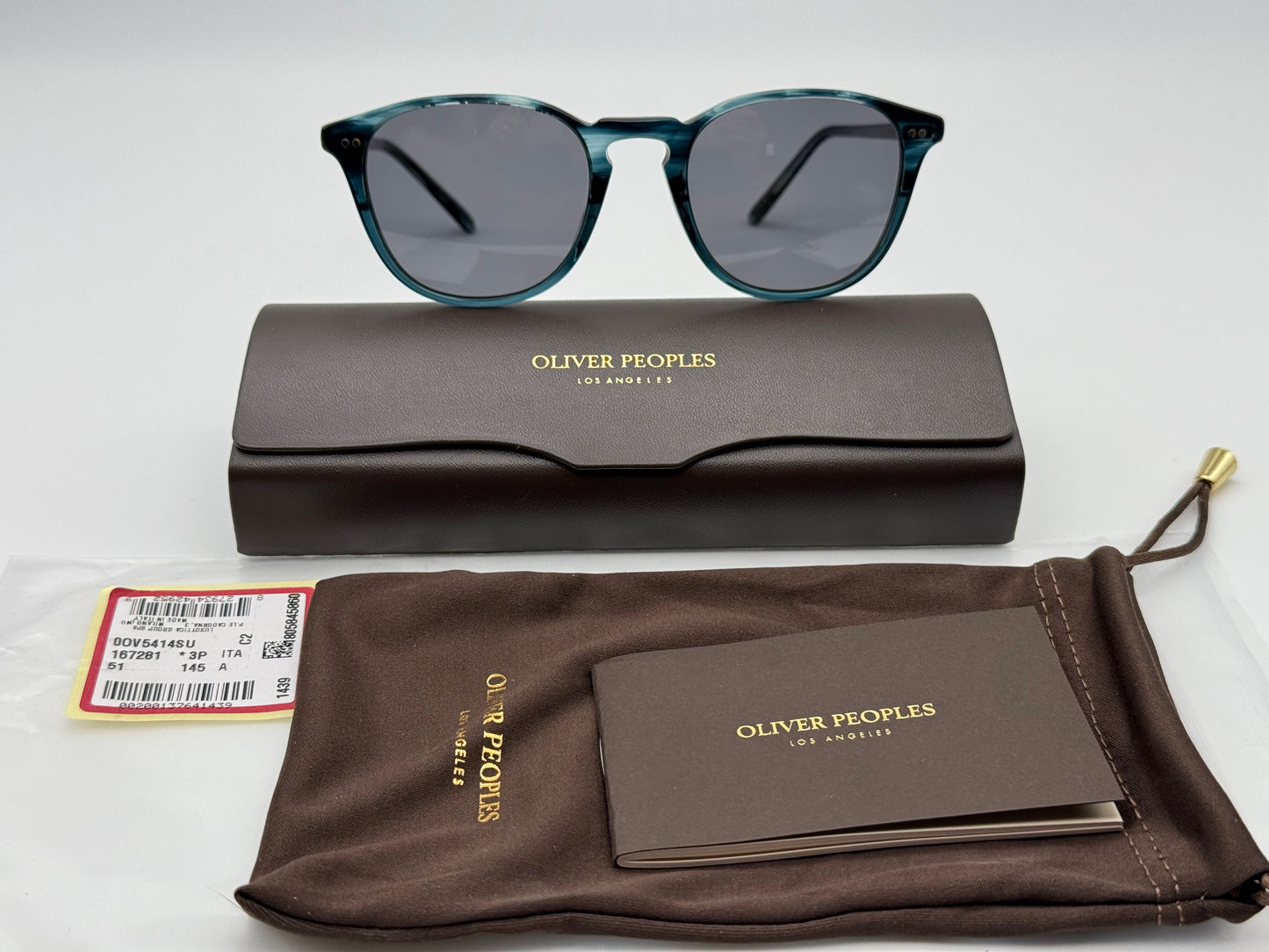 Oliver Peoples Forman L.A. 51mm Dark Blue VSB Carbon Grey Polarized OV 5414 167281 Italy NEW