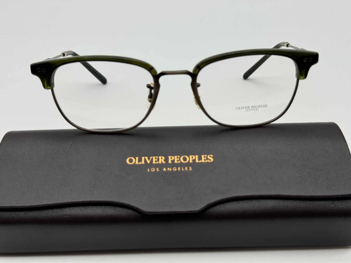 Oliver Peoples Kesten OV5468 1680 49-19 Antique Gold/Emerald Bark NEW Italy