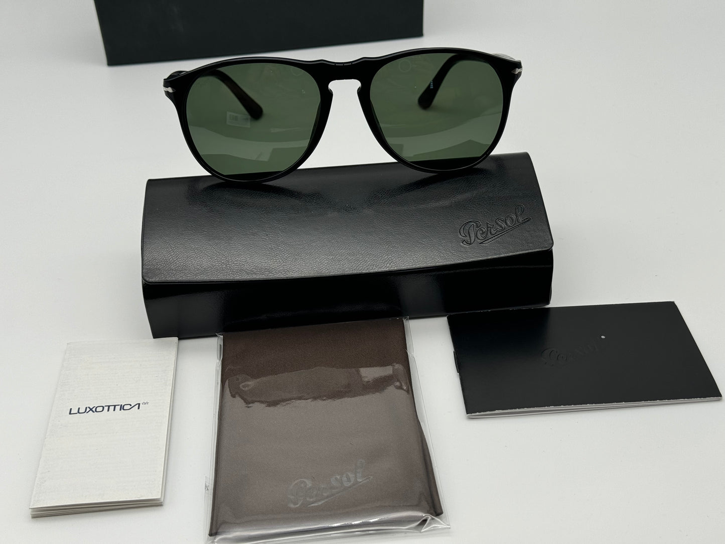 Persol PO 9649 55mm Black / Green 95 / 31 Italy NEW