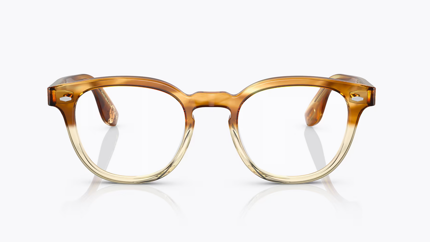 Oliver Peoples x Brunello Cucinelli Jep 49mm OV 5485 1674 Honey VSB / Blue Light Filter Lens Italy NEW