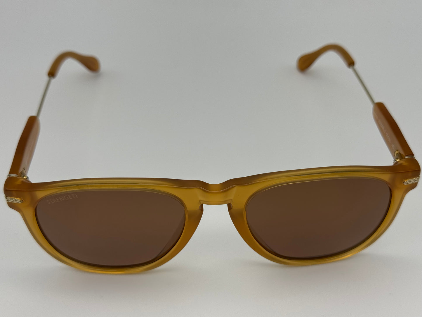 Serengeti Amboy 53mm Shiny Honey Acetate / Shiny Light Gold Metal Polarized Photochromic SS530002 Italy NEW