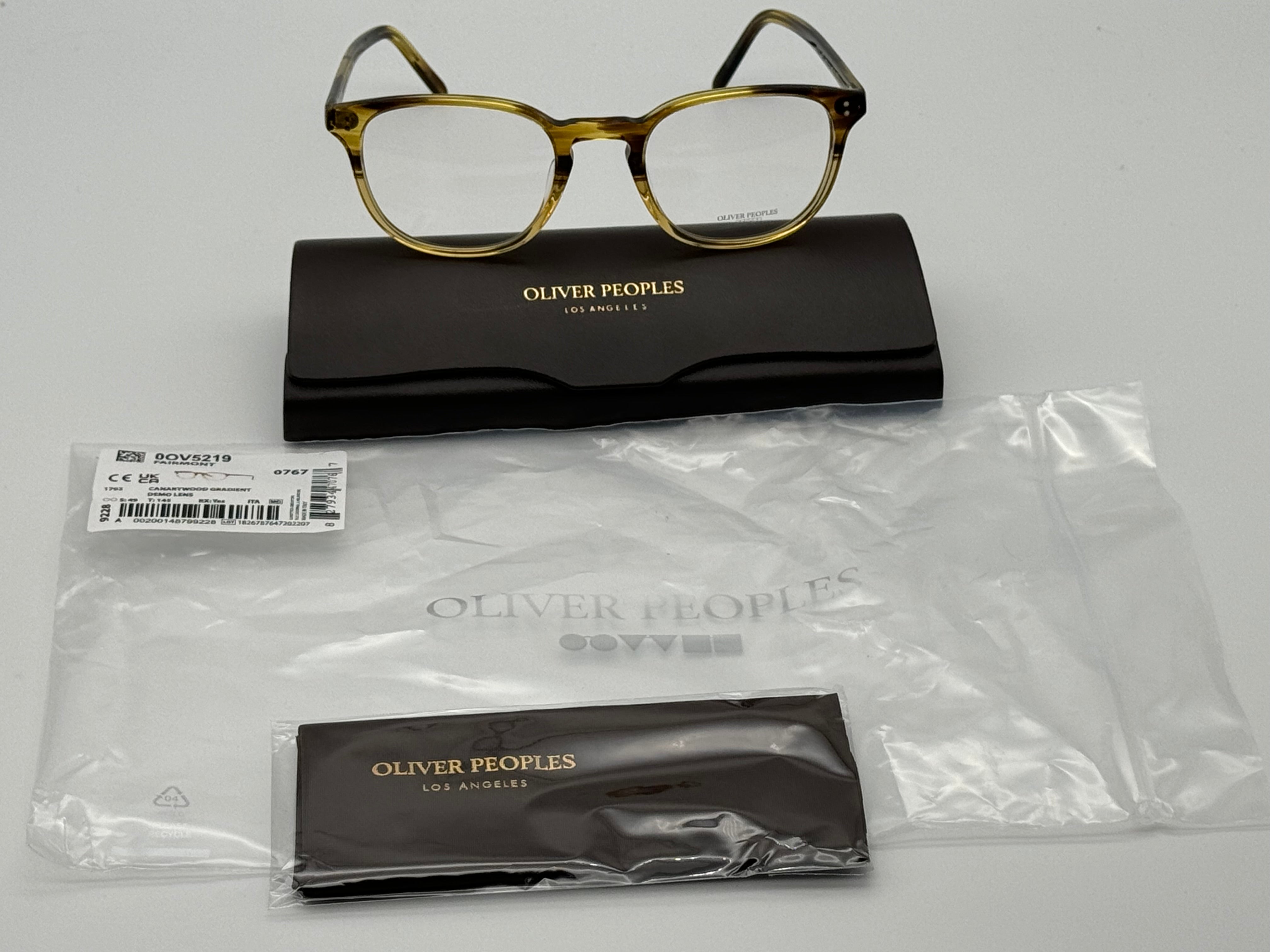 Oliver Peoples Fairmont 49mm Canarywood Gradient Eyeglasses OV 5219 17 Shade Review Store
