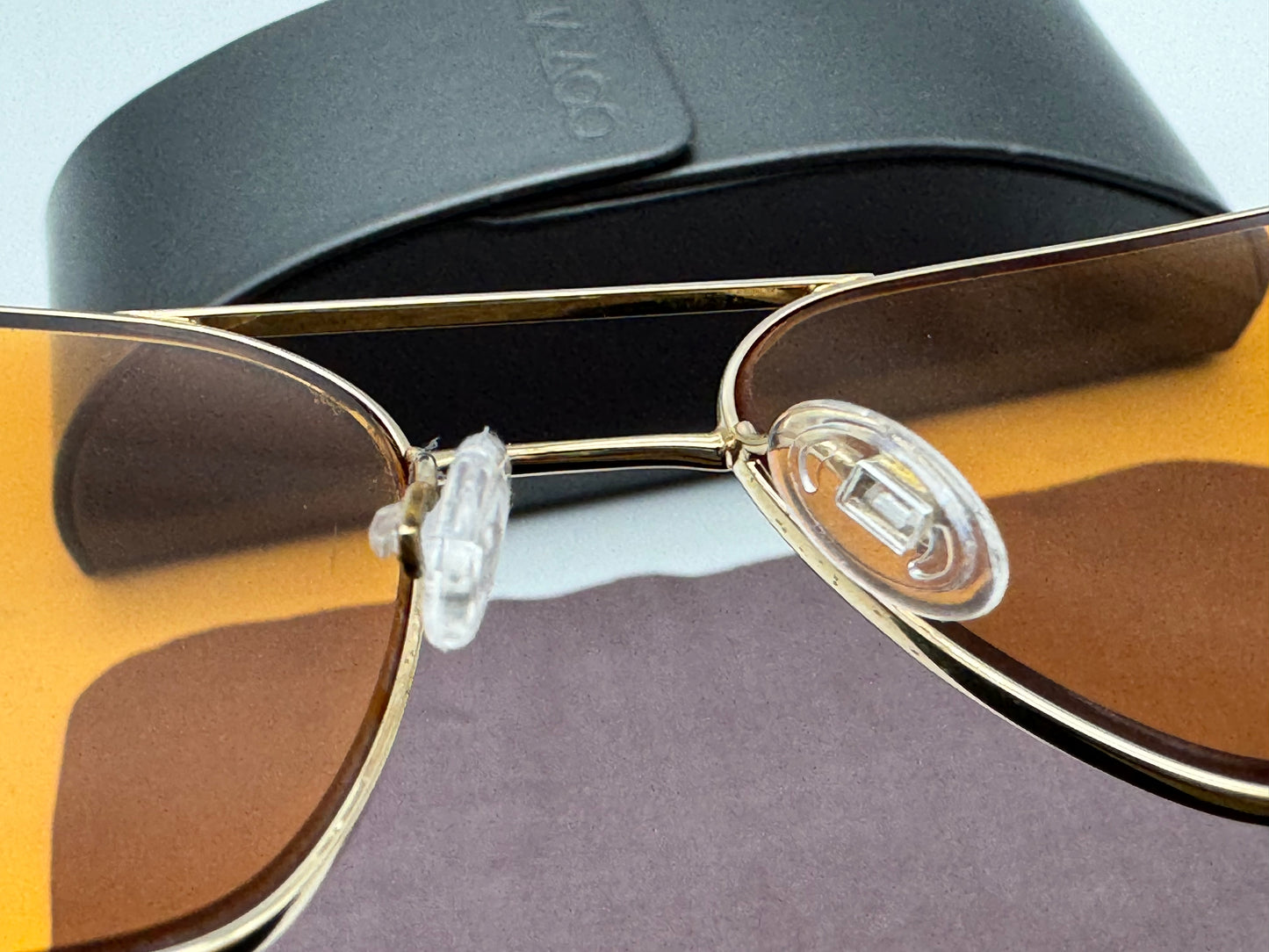 Oliver Peoples Victory 55 Gold VFX Cognac Burn Notice Michael Weston Rare Polarized Preowned