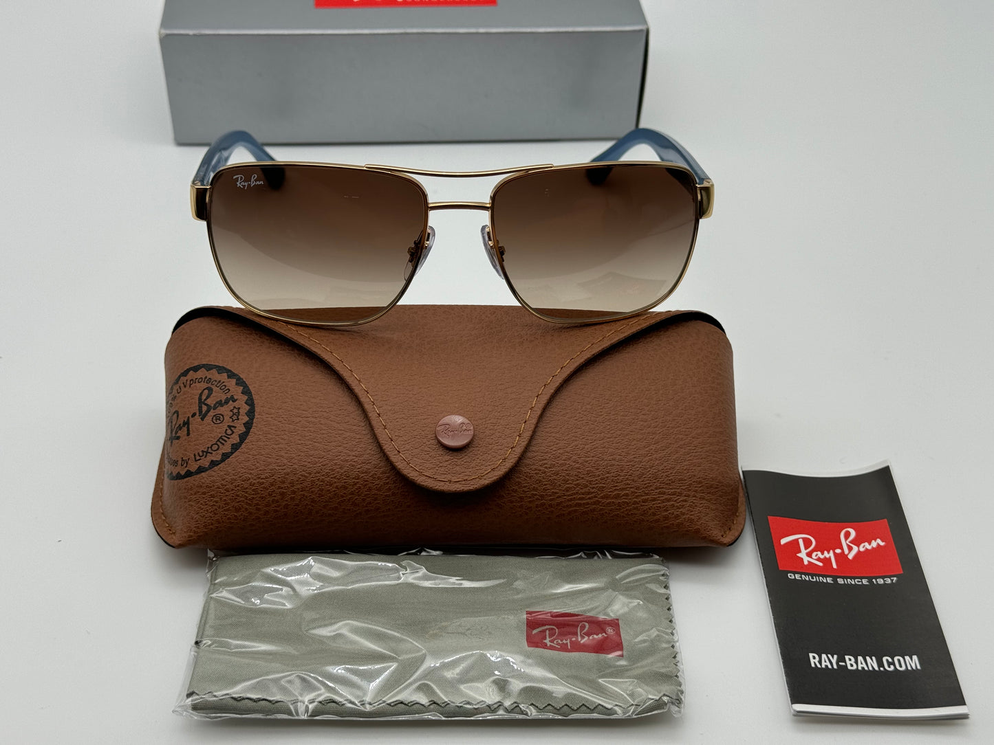 Ray-Ban RB 3530 58mm Gold / Brown Gradient Italy NEW