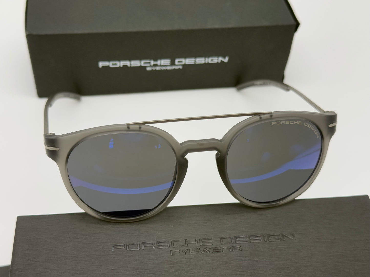 Porsche Design Sunglasses P 8644 50mm Smoke / Blue Mirror Italy NEW