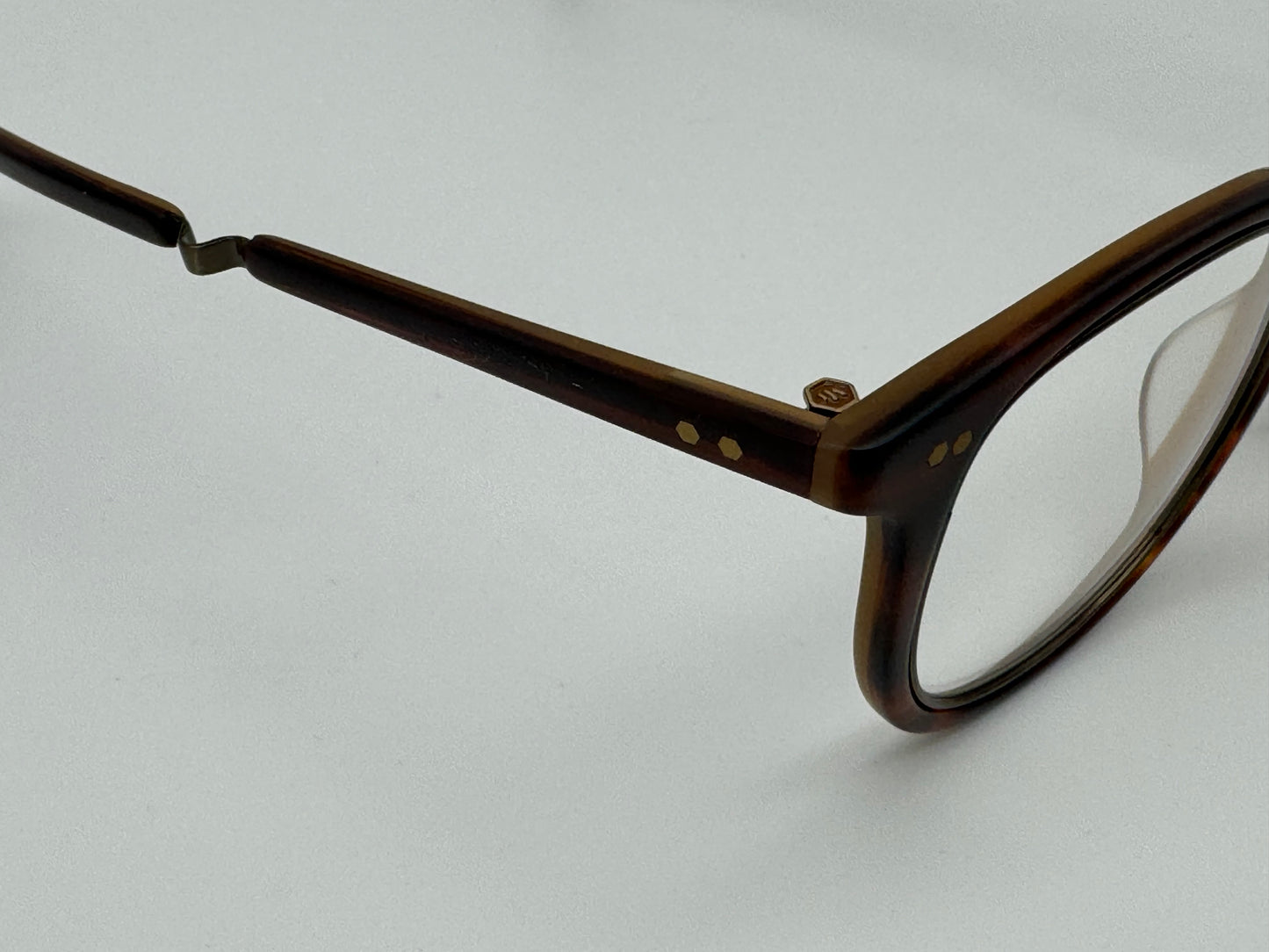 MR. Leight Coopers 46mm Matte Honey Laminate Eyeglasses Demo Lens Japan NEW