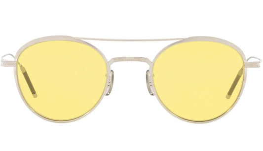 Oliver Peoples TK 2 Takumi 47mm OV 1275 5254 Brushed Silver / Yellow Wash Japan NEW