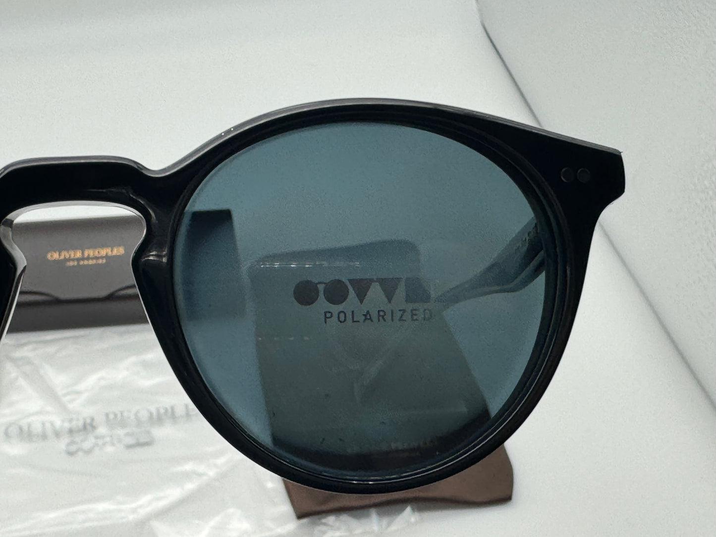 Oliver Peoples Romare Sun 50mm Black / Blue Polarized 14923R Italy NEW