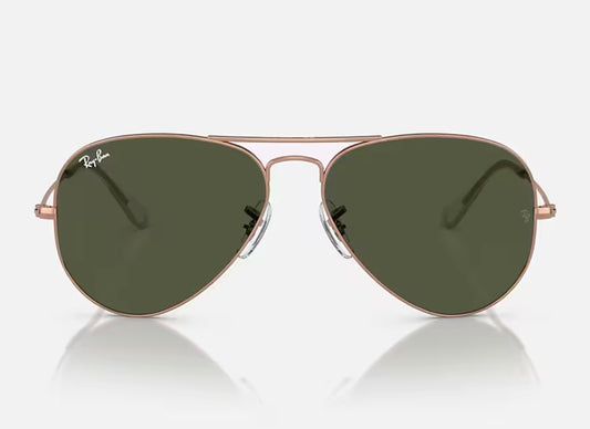 Ray-Ban Aviator 58mm RB 3025 Rose Gold / G-15 920231 Italy NEW