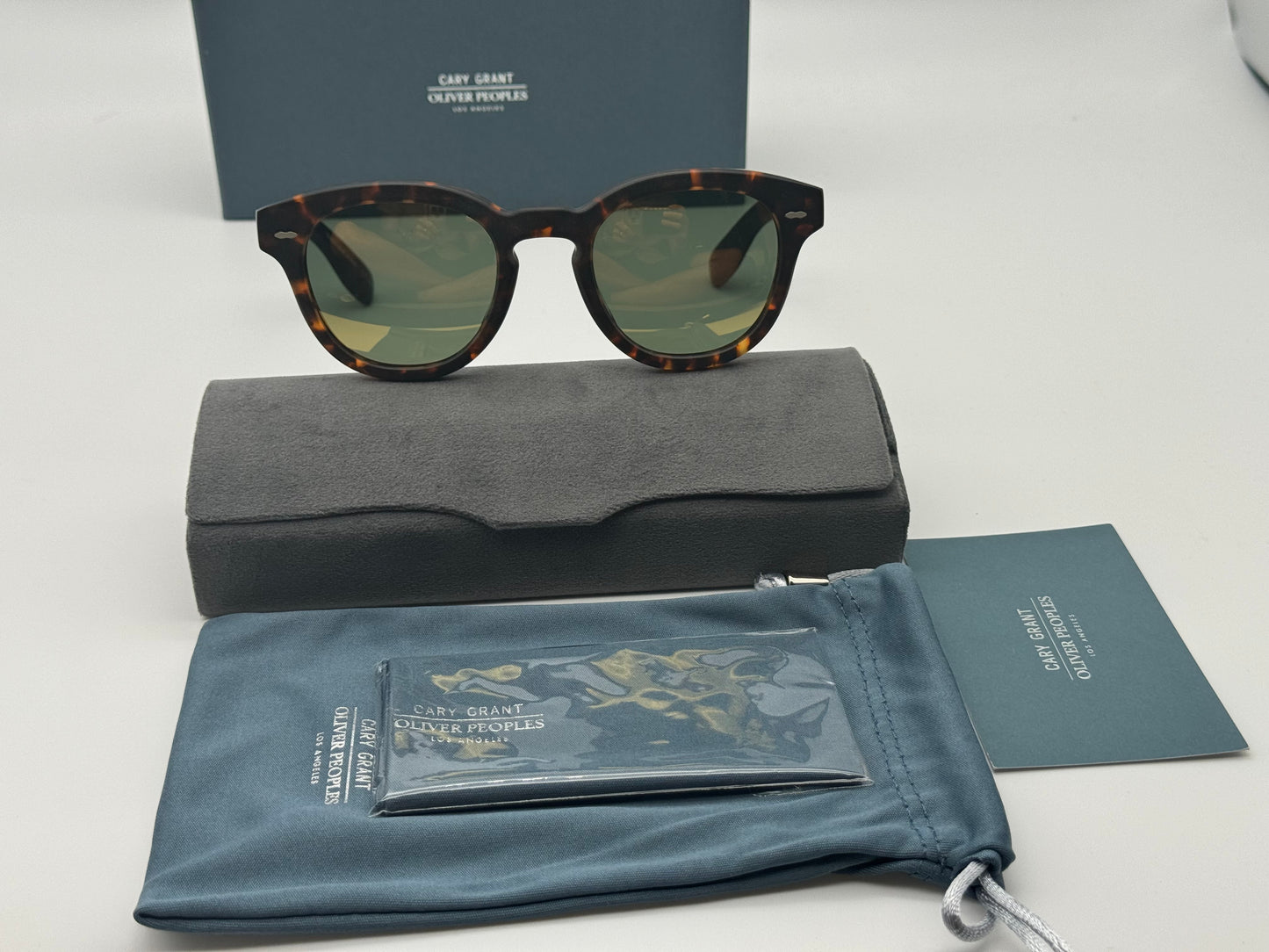 Oliver Peoples Cary Grant Sun 48mm G-15 Goldtone / Semi Matte Sable Tortoise Italy NEW