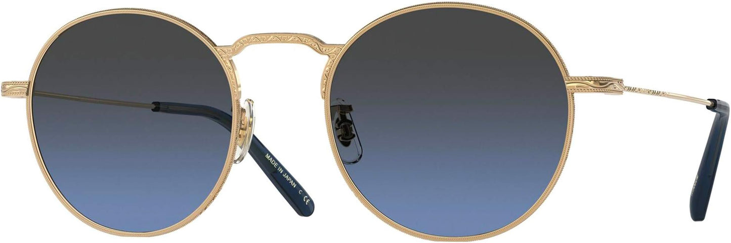 Oliver Peoples WESLIE SUN  49mm OV 1282ST Gold/Dark Azure Shaded Polarized Titanium Japan NEW