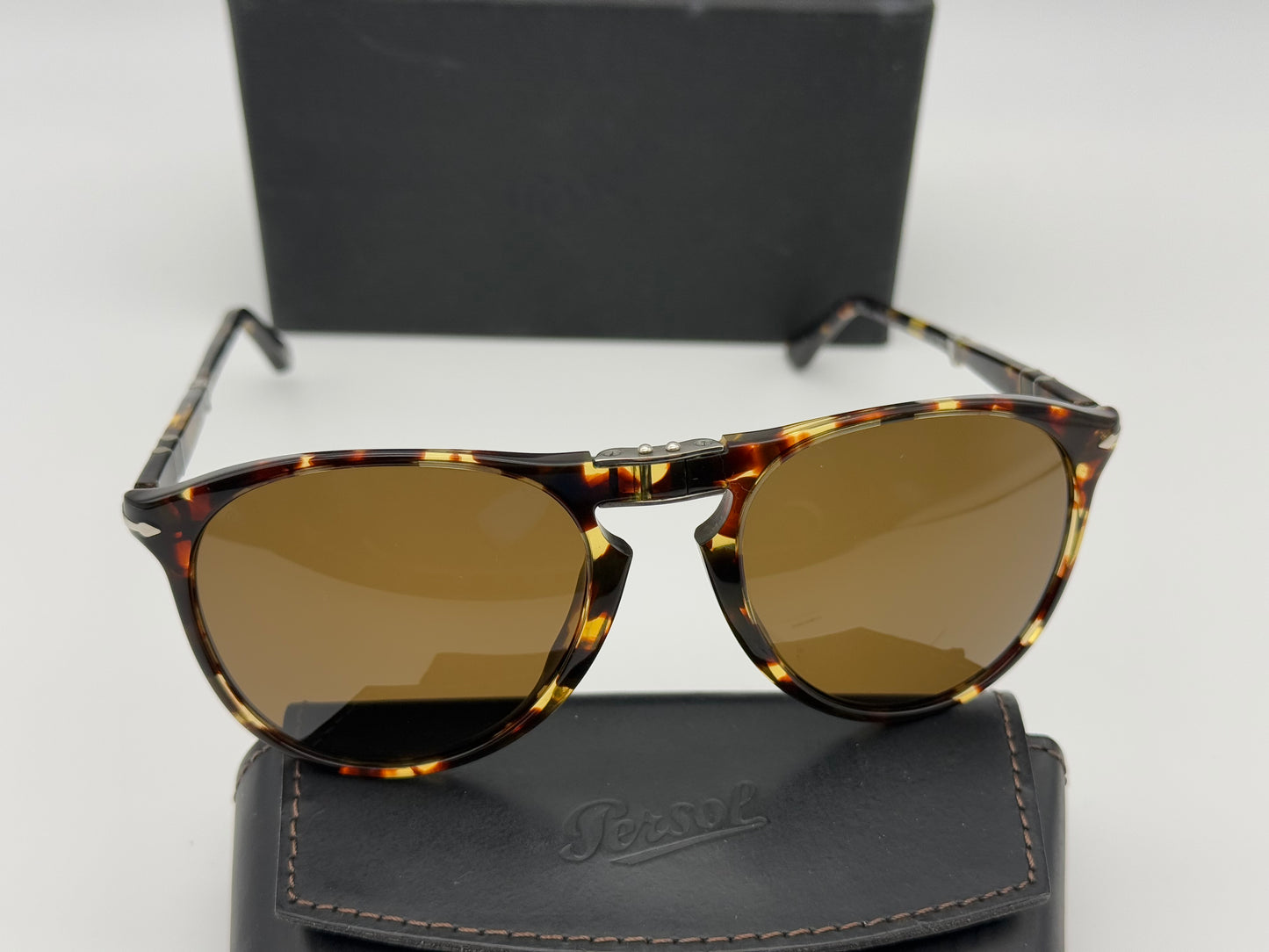 Persol PO 9714 55mm 985 / 57 Tabacco Virginia / Brown Polarized Italy Preowned