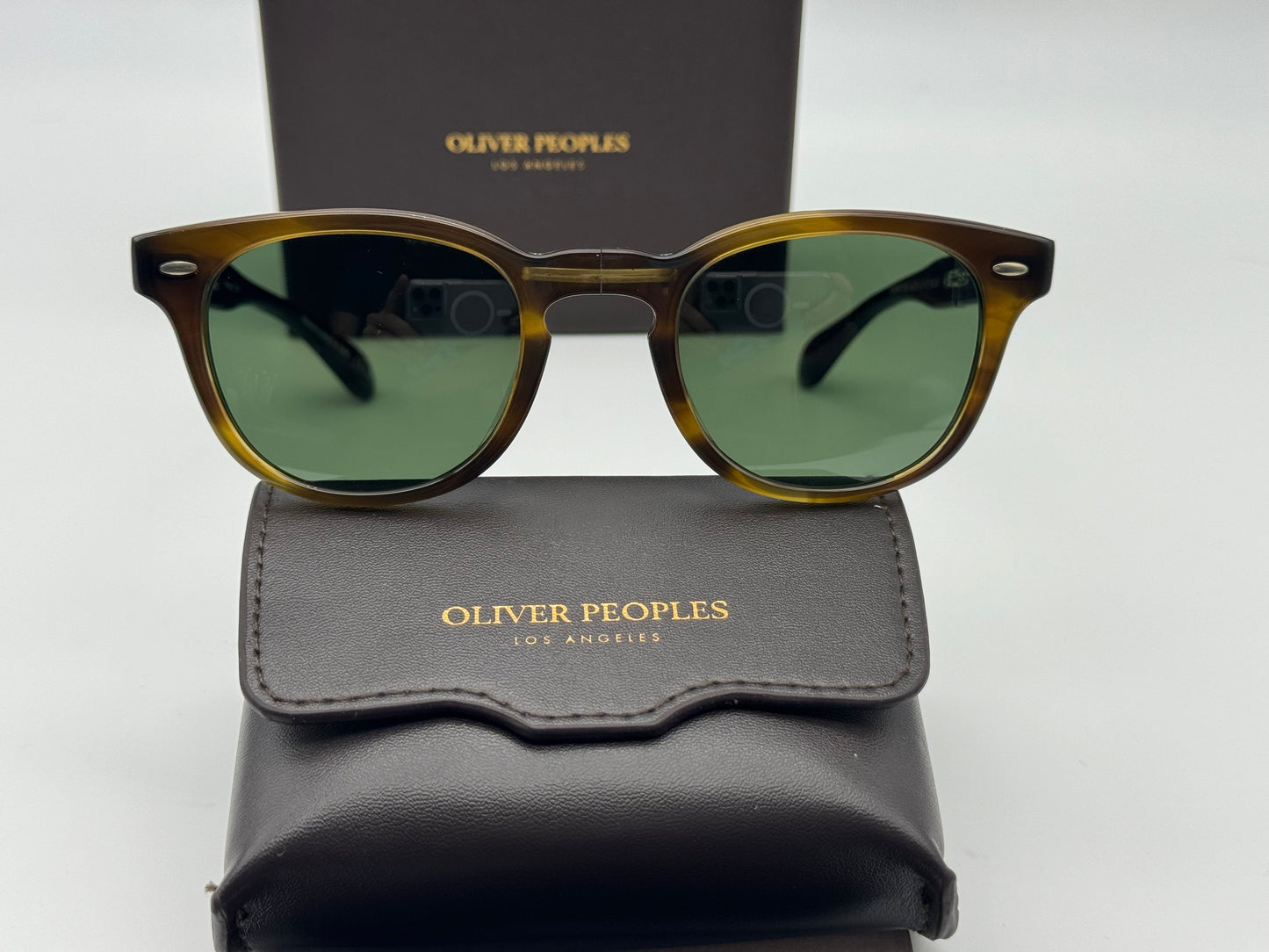 Oliver Peoples Sheldrake Folding 1950 47mm OV 5471 167752 Bark / G-15 Glass Italy NEW