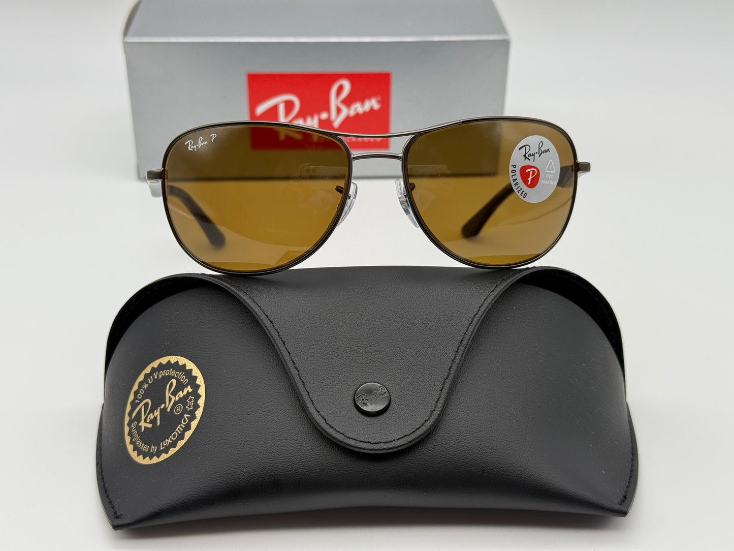 Ray-Ban RB 3519 59mm Matte Gunmetal / Brown 029 / 83 NEW