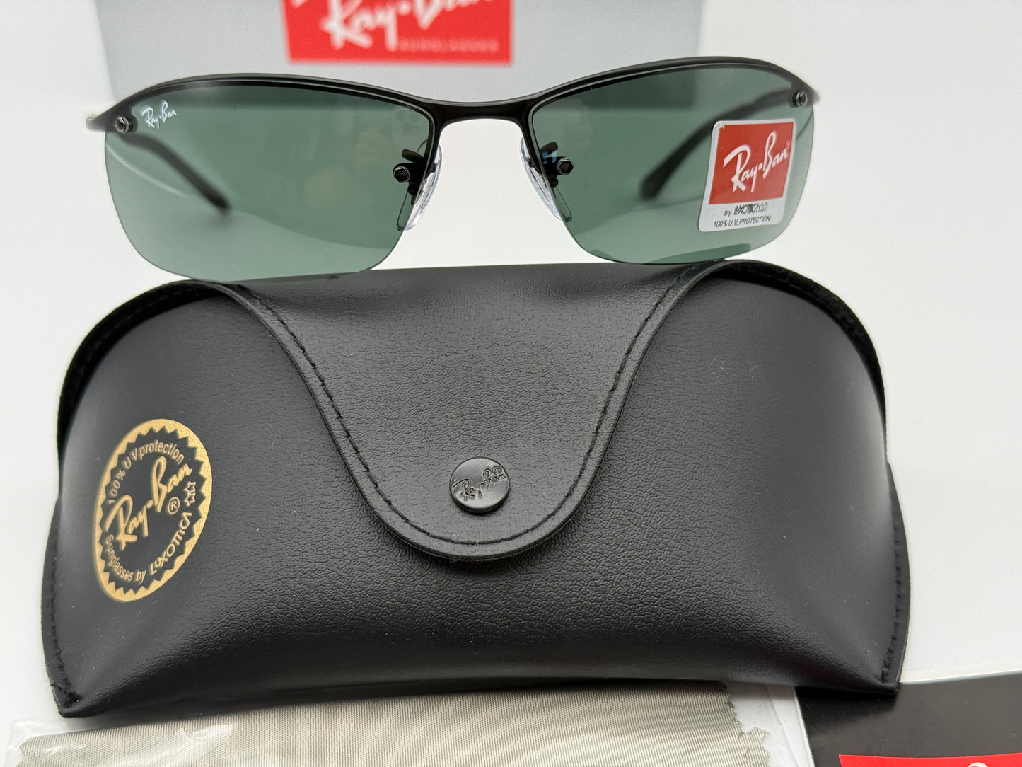 Ray-Ban RB 3183 63mm Matte Black / Dark Green 006 / 71 NEW