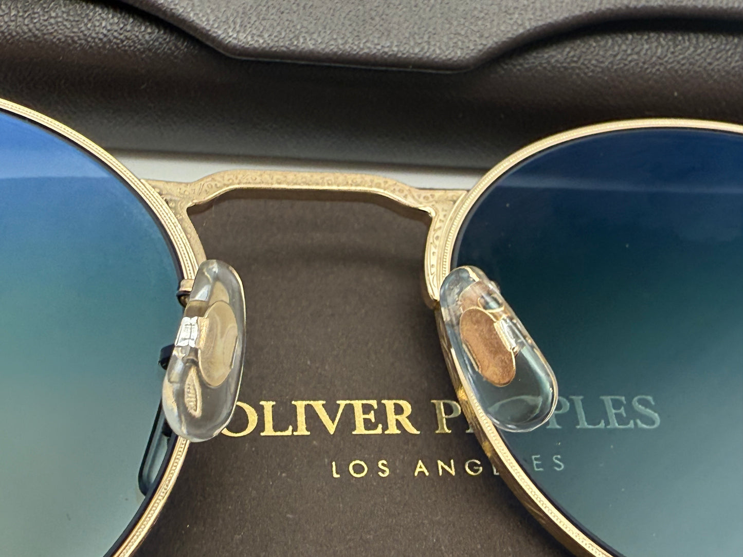 Oliver Peoples WESLIE SUN  49mm OV 1282ST Gold/Dark Azure Shaded Polarized Titanium Japan NEW