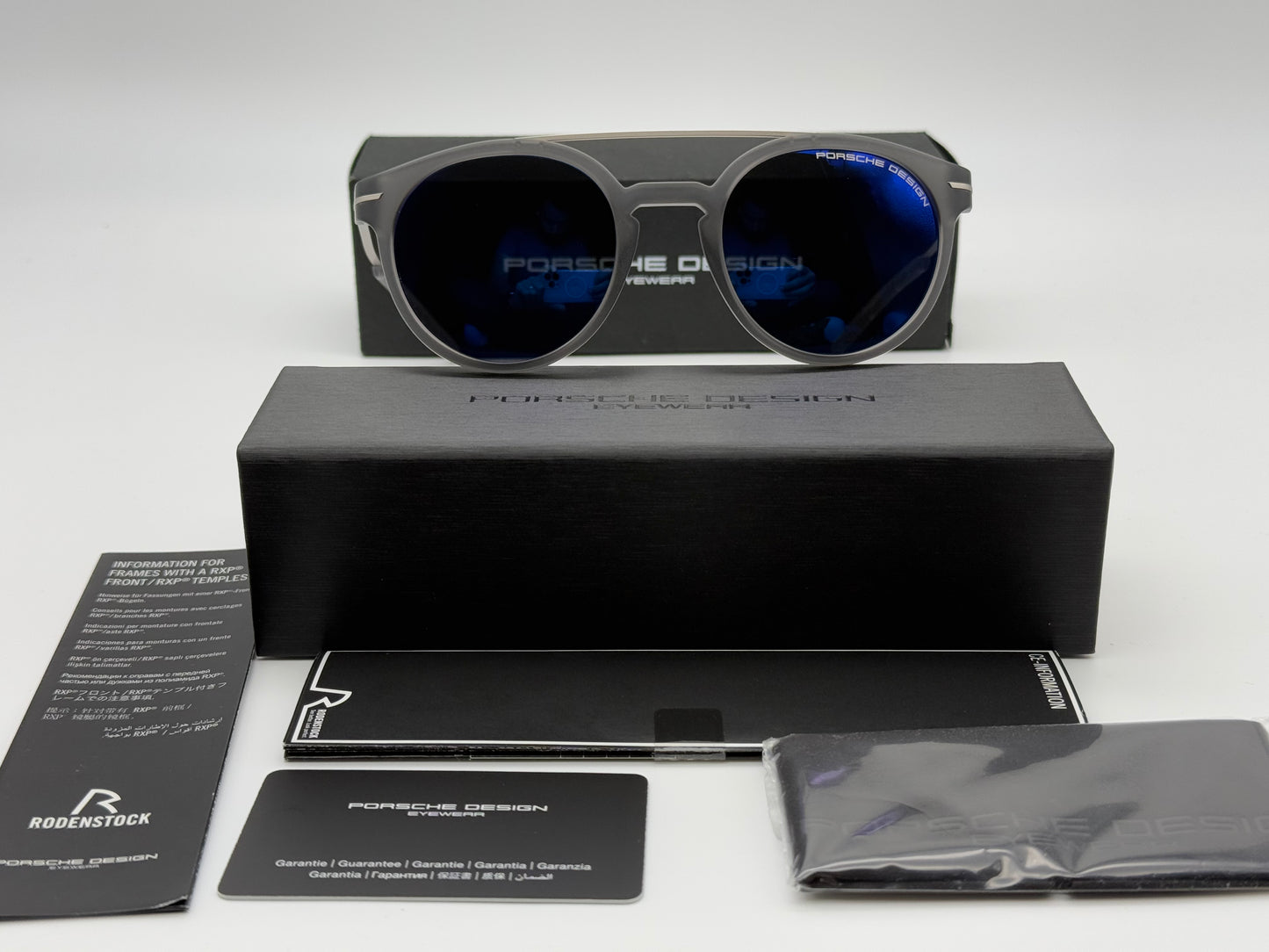 Porsche Design Sunglasses P 8644 50mm Smoke / Blue Mirror Italy NEW