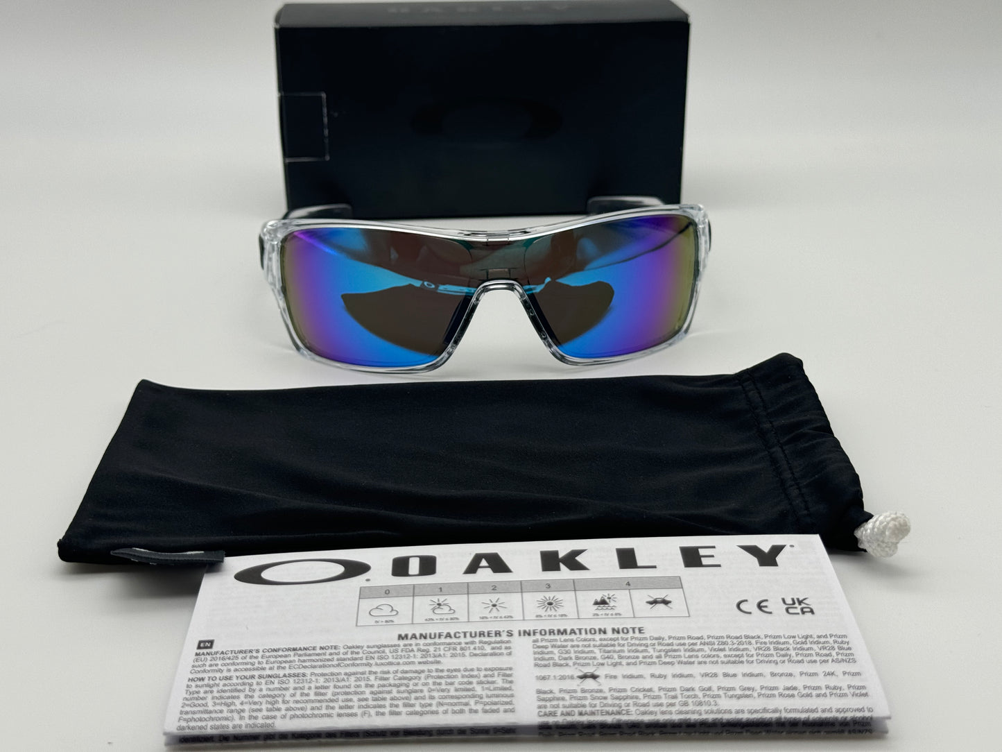 Oakley Turbine Rotor Prizm Sapphire Lenses / 
Polished Clear Frame OO 9307 2932 NEW