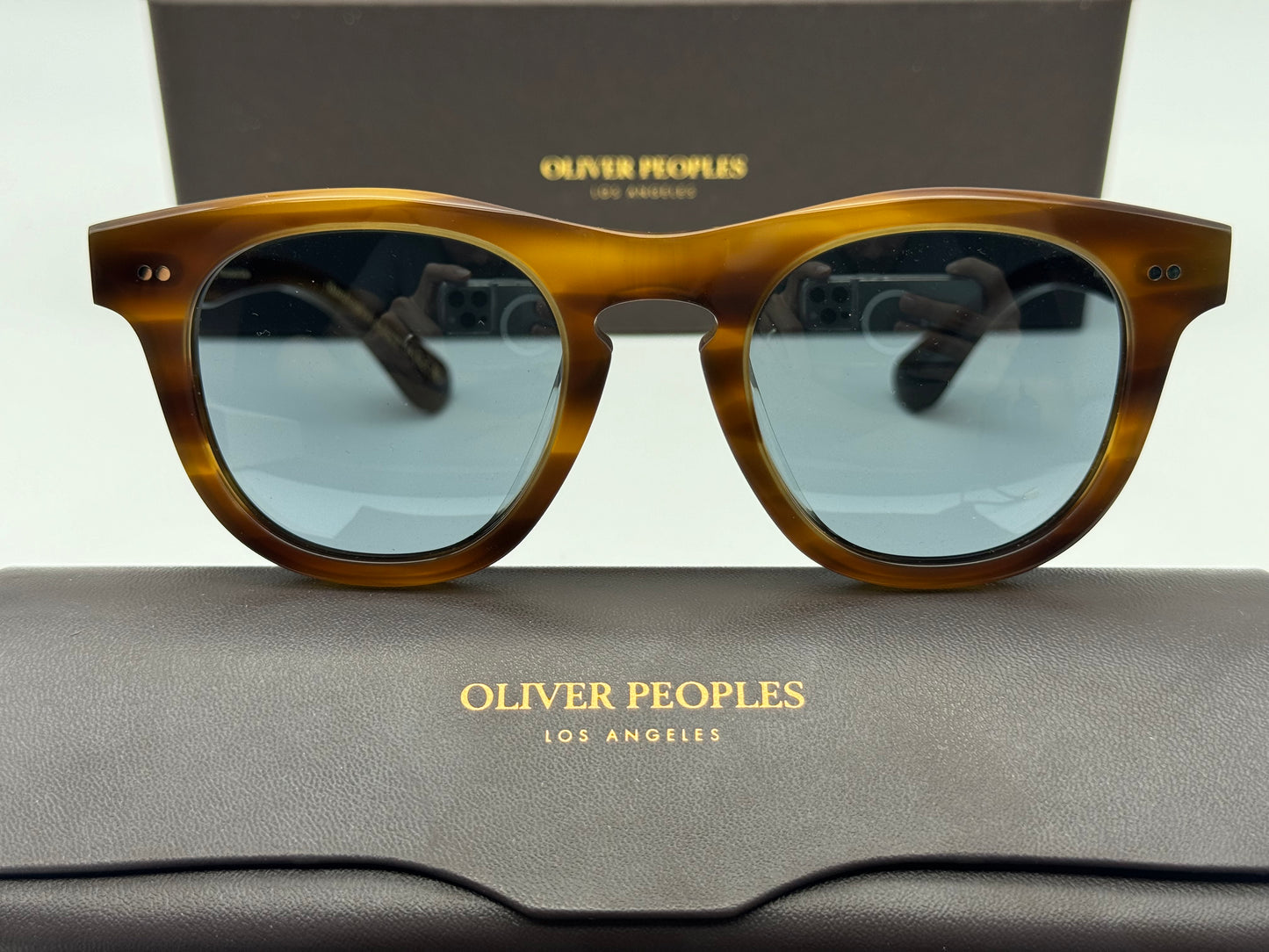 Oliver Peoples Rorke 47mm Sycamore / Indigo Photochromic 1753RB JAPAN NEW