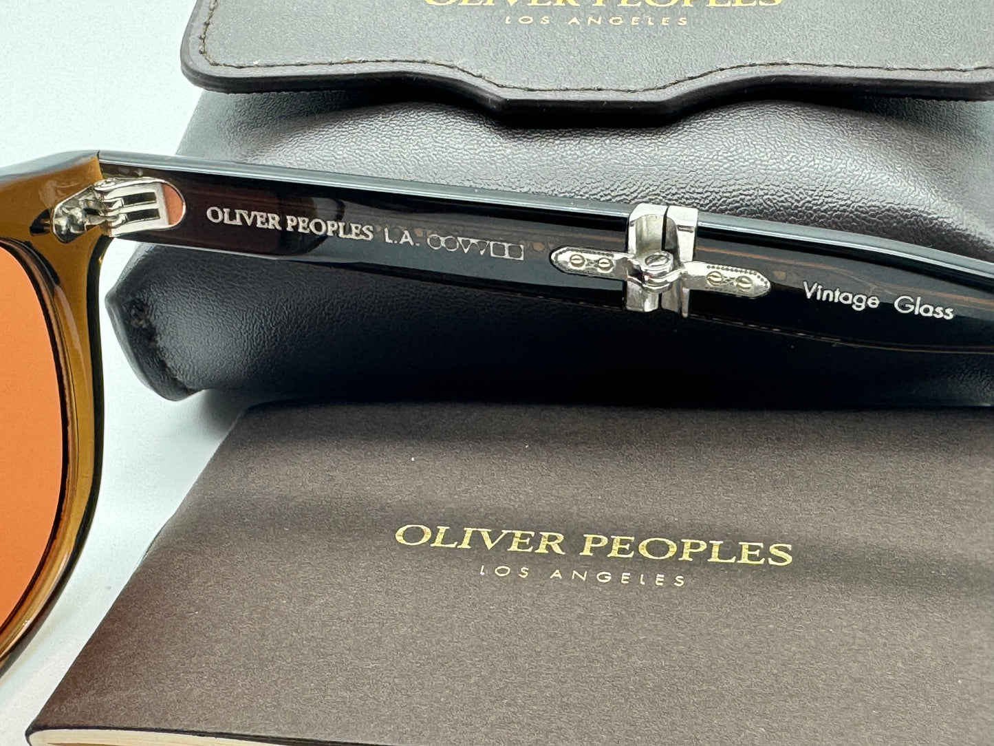 Oliver Peoples Sheldrake Folding 1950 47mm Dark Military / Persimmon 157653 Italy NEW