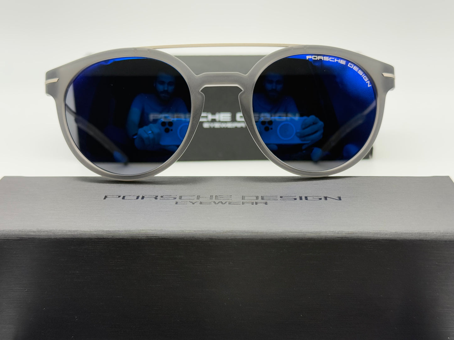 Porsche Design Sunglasses P 8644 50mm Smoke / Blue Mirror Italy NEW