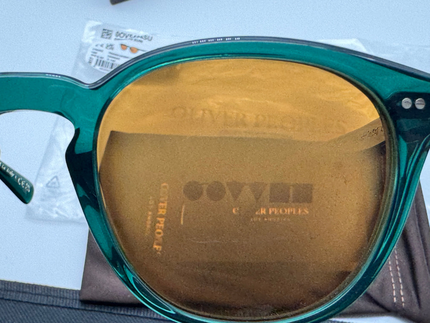 Oliver Peoples Desmon Sun 50mm OV 5454 Translucent Dark Teal / Cognac 176353 Italy NEW