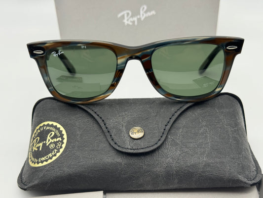 Ray-Ban Wayfarer Change Collection RB 2140 50mm Photo Stripped Gray / G 15 138731 Italy