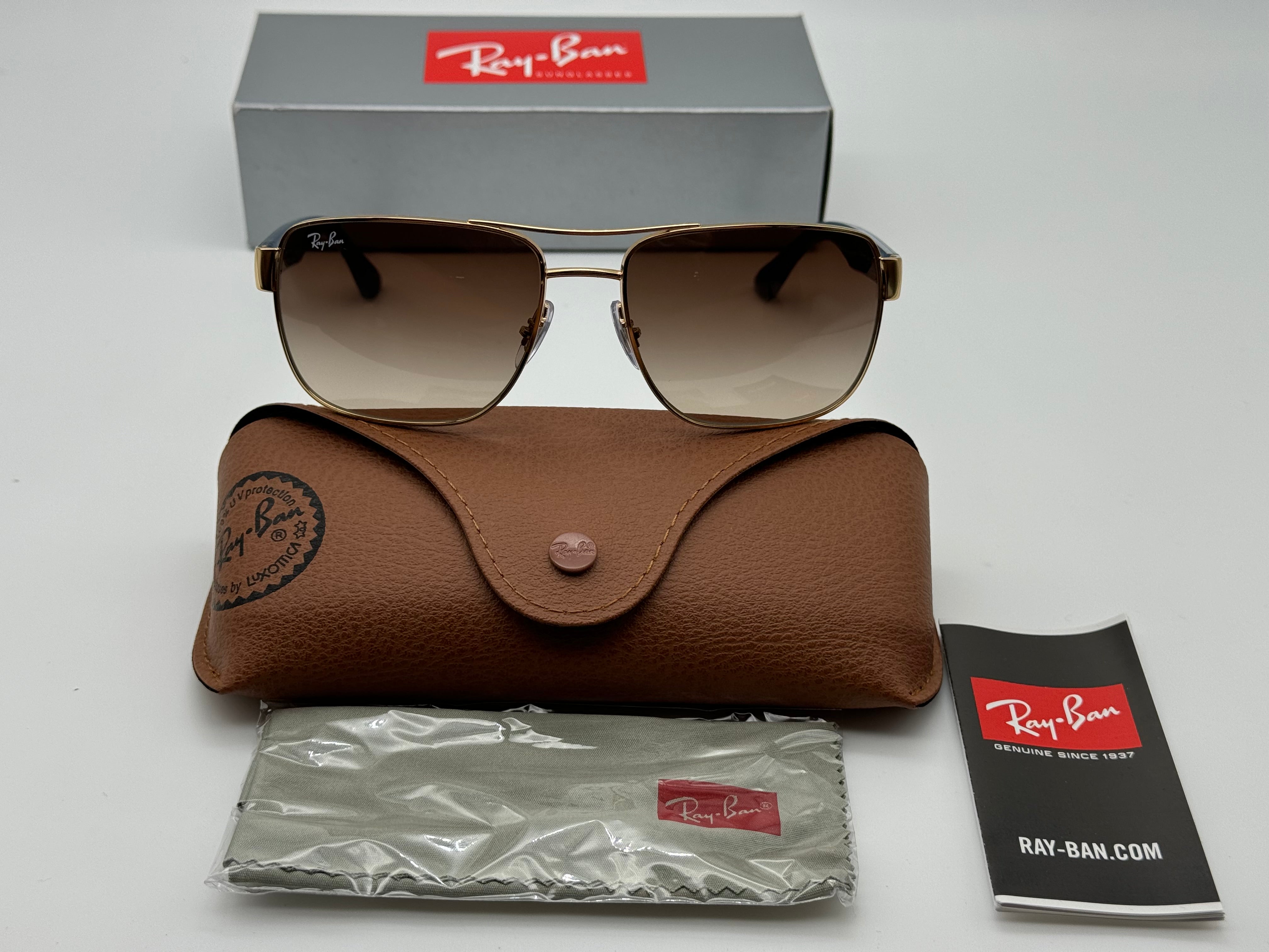 Ray-Ban RB3530 Sunglasses factory with Gold Frame Brown Gradient Lenses