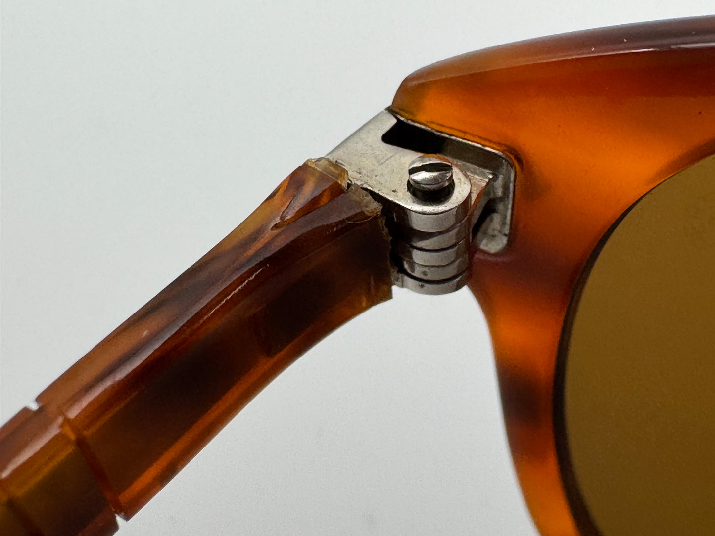 Vintage PERSOL 714 Steve McQueen 54mm Folding 1980s Havana Original Brown Glass Lens with lens etching 157 97 Italy