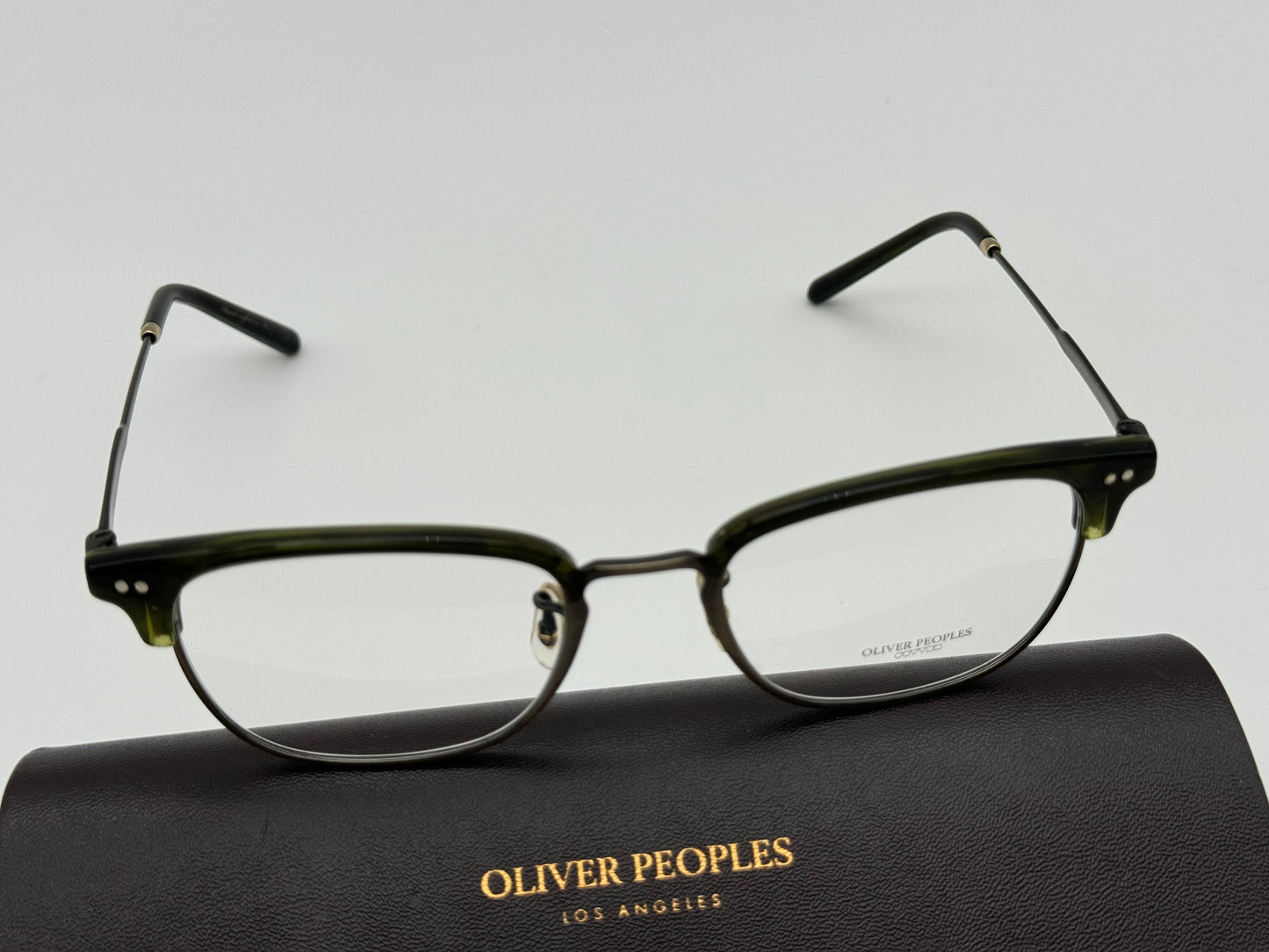 Oliver Peoples Kesten OV5468 1680 49-19 Antique Gold/Emerald Bark NEW Italy