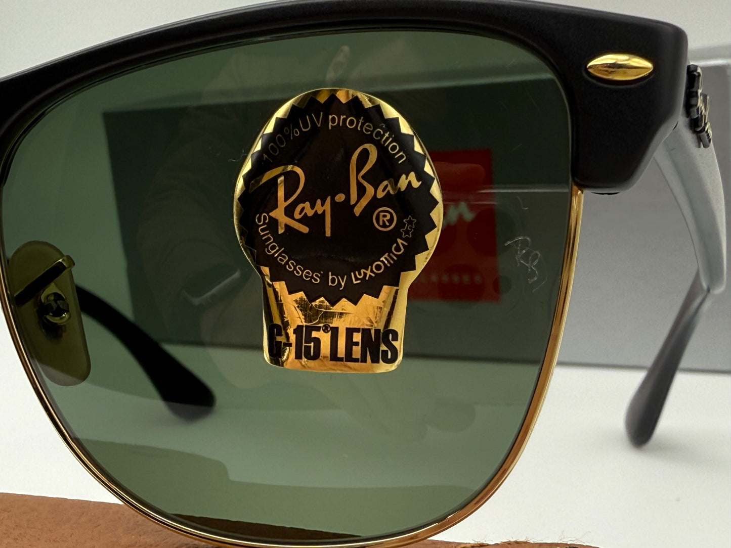 Ray-Ban Clubmaster Oversized 57mm RB 4175 Black / Gold G-15 877 Italy NEW