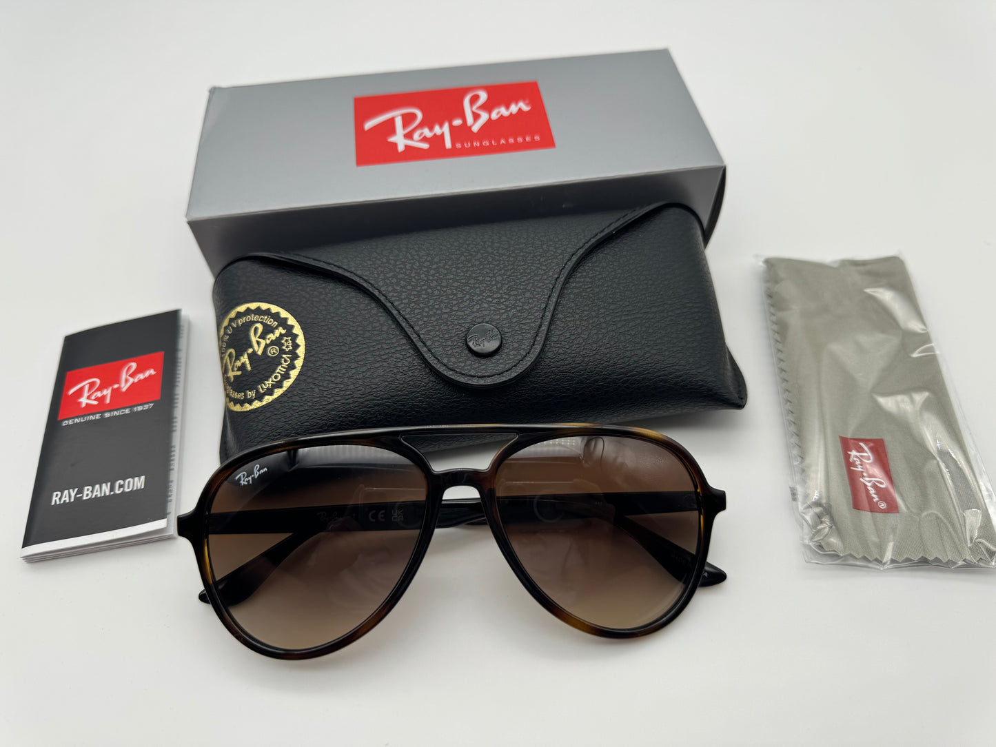 Ray Ban RB 4376 57mm Aviator Style Havana / Brown Gradient 710 /13 NEW