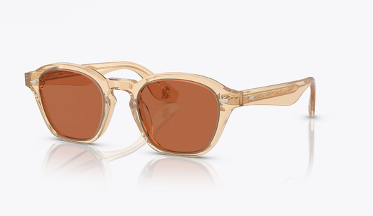 Oliver Peoples Peppe 48mm OV5517SU 176653  Champagne / Persimmon Sunglasses Italy NEW