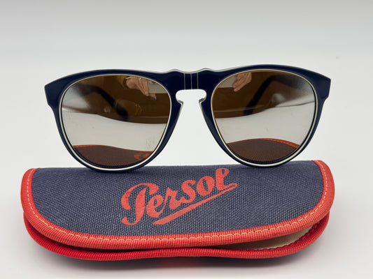 Vintage Persol Ratti 649/3 Sport 54mm Blue / White - Silver Mirror