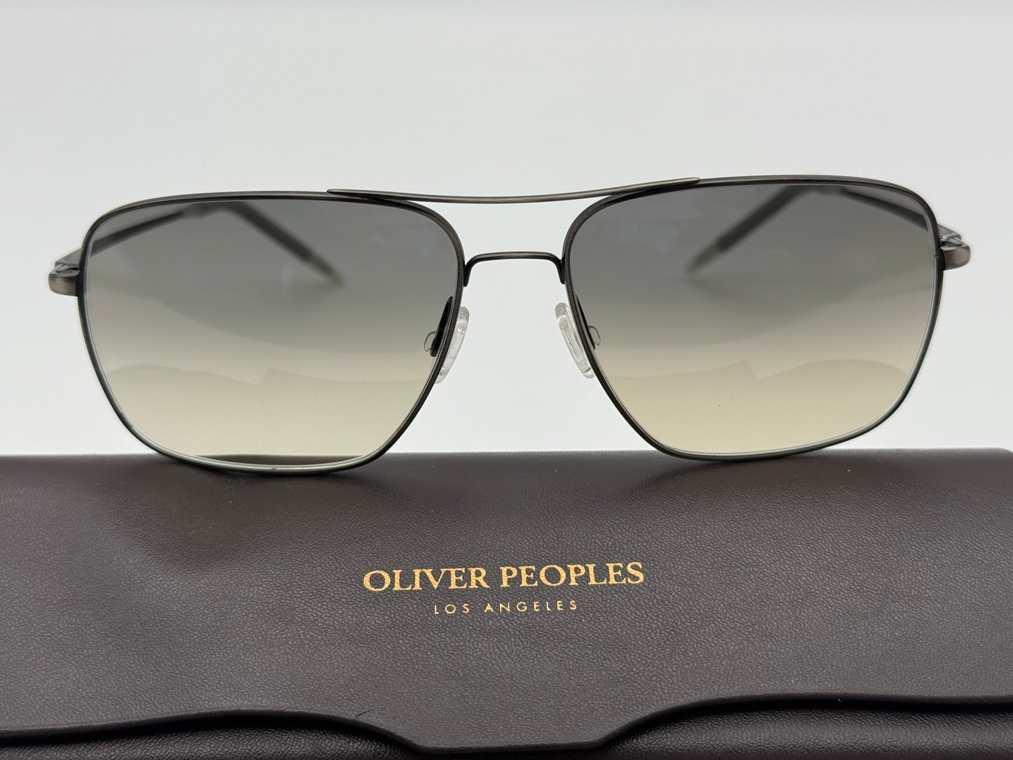 Oliver Peoples Clifton 58mm Antique Pewter Shale Gradient OV1150S 528932 Itlay Preowned