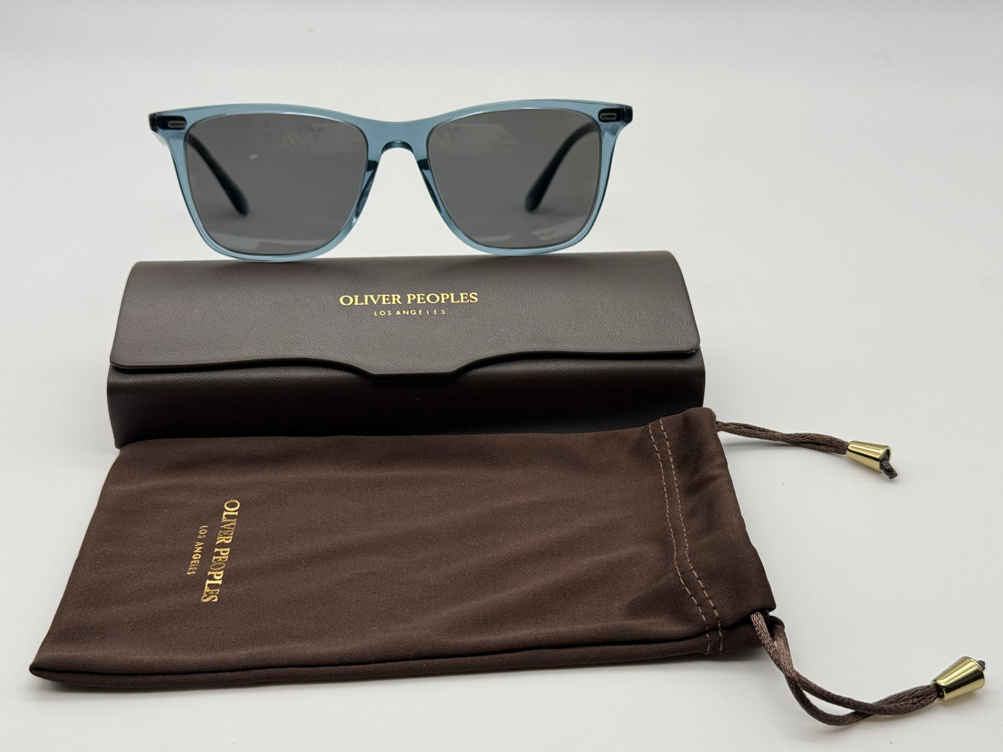 Oliver Peoples Ollis OV 5437SU 54mm Sunglasses Washed Teal / Carbon Gray new Preowned