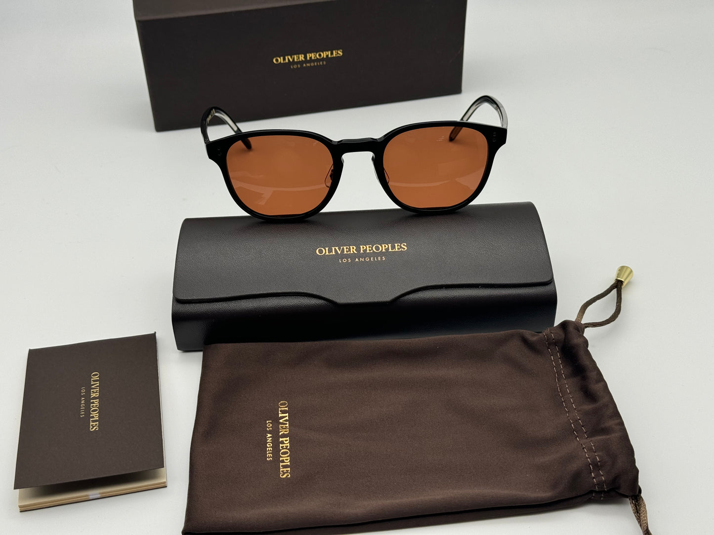 Oliver Peoples Fairmont Sun F 49mm OV 5219 SM 149253 Black Persimmon Sunglasses Italy NEW