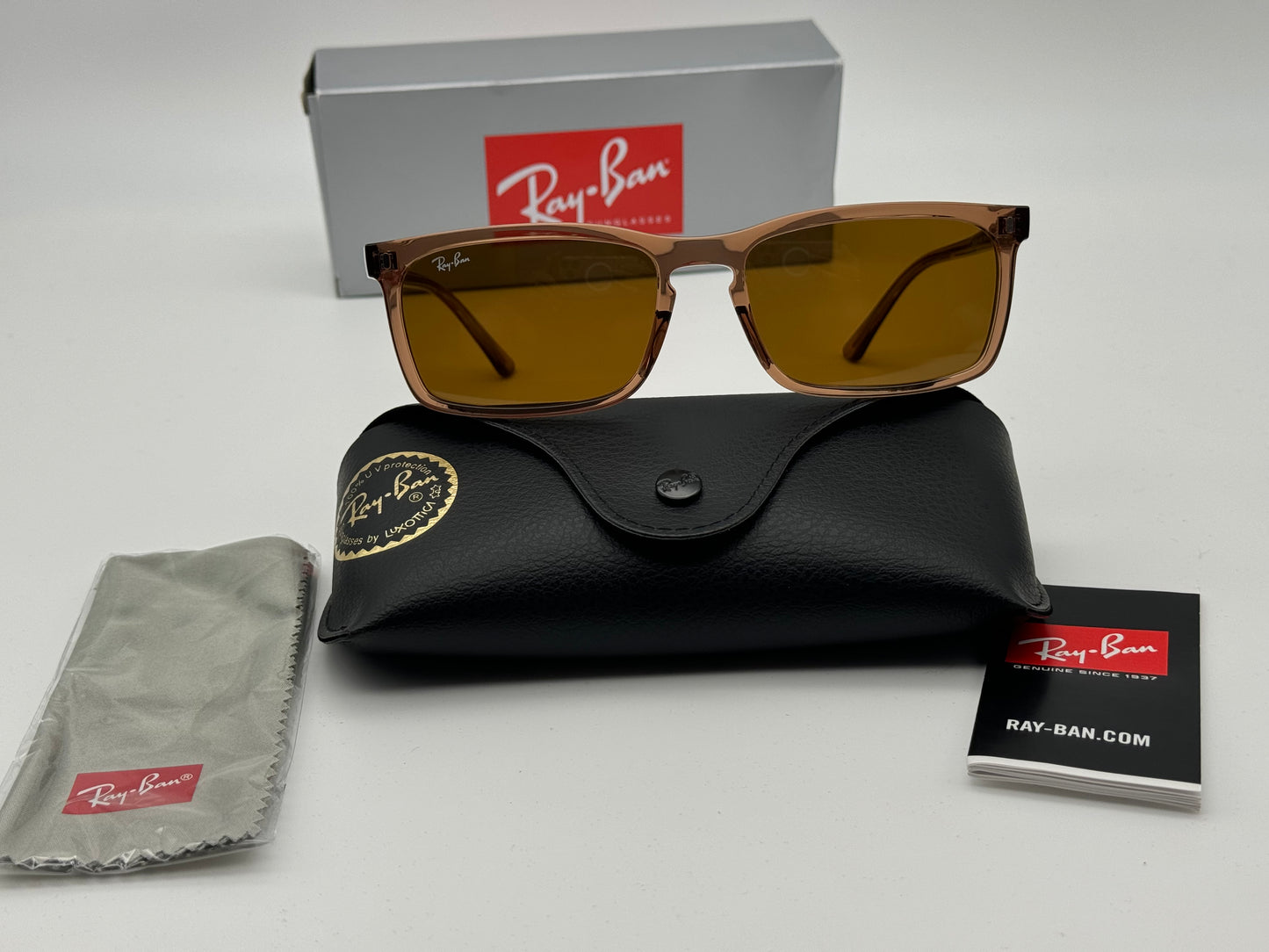 Ray-Ban RB 4435 59mm 6764 / 33 Polished Transparent Brown / Brown NEW