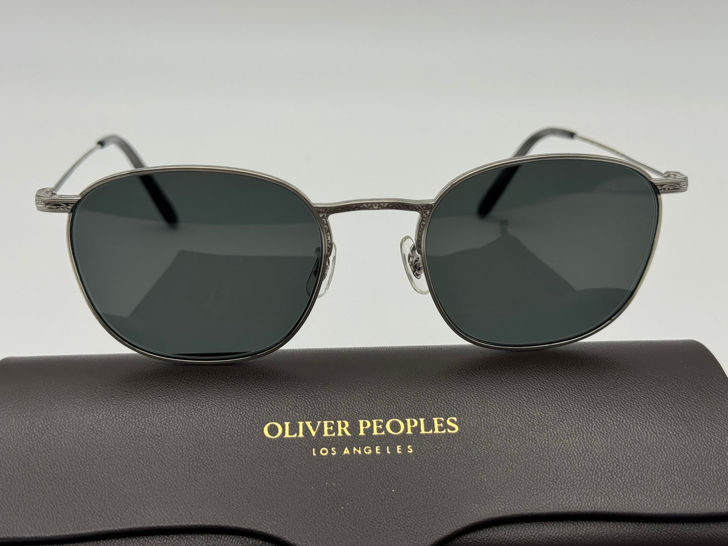 Oliver Peoples Goldsen Sun 52mm Silver Titanium / Midnight Express Polarized OV 1285 ST 5036P2 Japan NEW