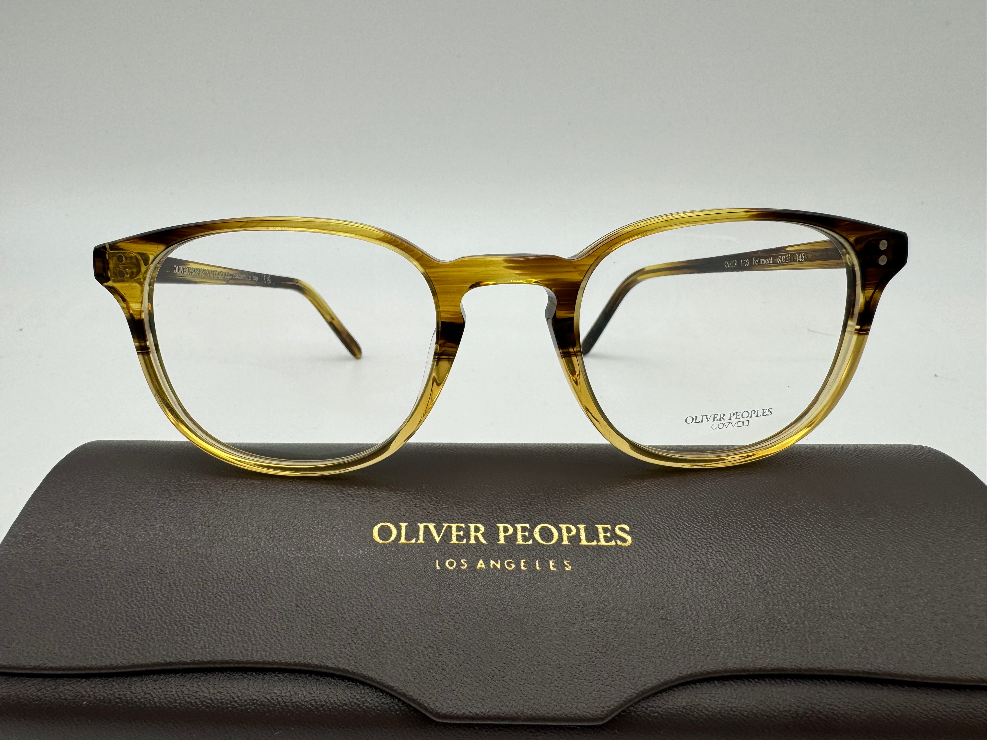 Oliver Peoples Fairmont 49mm Canarywood Gradient Eyeglasses OV 5219 1703  Italy NEW