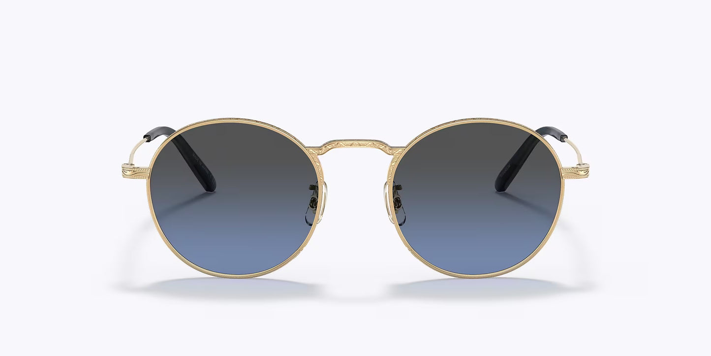 Oliver Peoples WESLIE SUN  49mm OV 1282ST Gold/Dark Azure Shaded Polarized Titanium Japan NEW