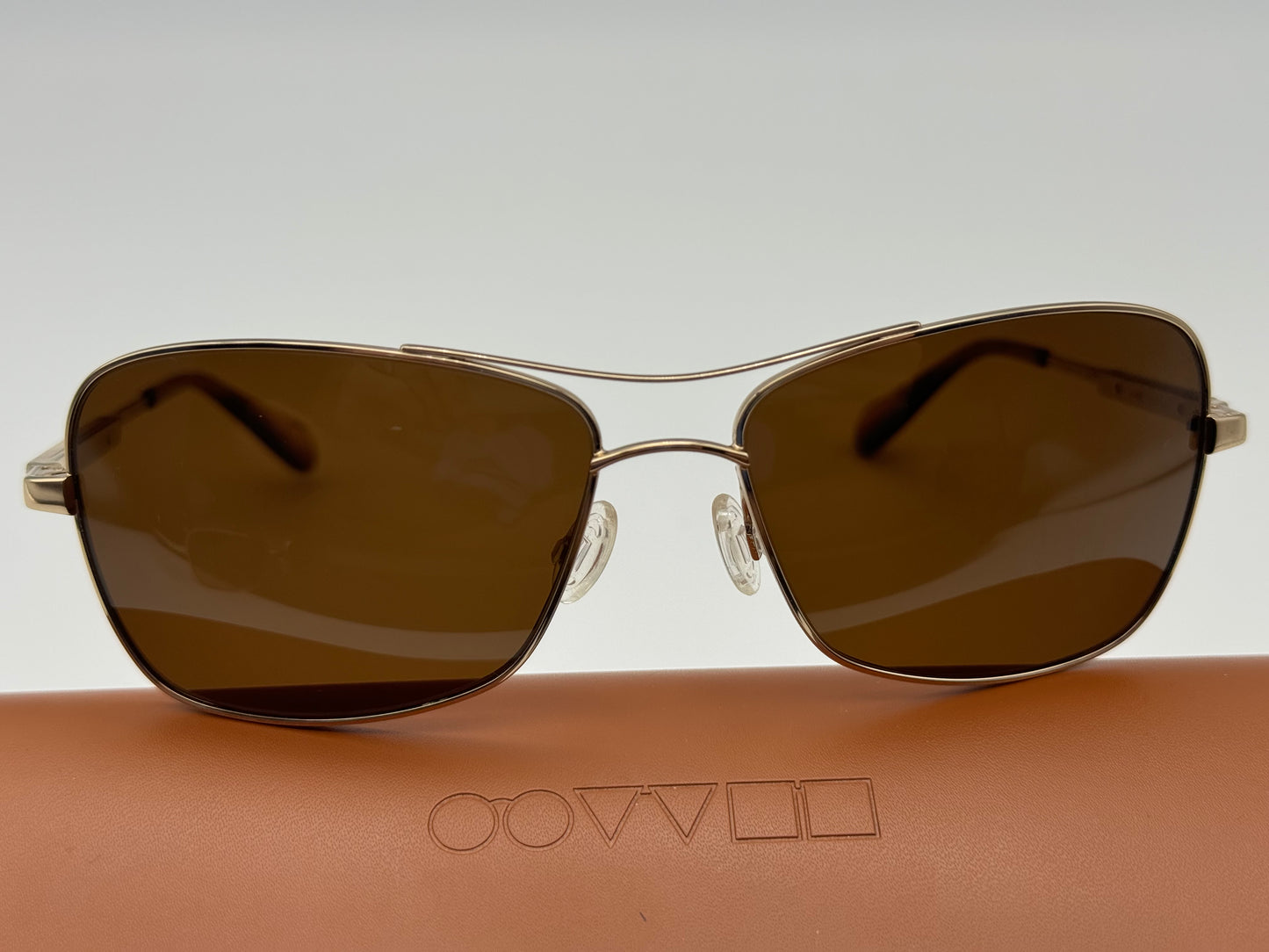 Oliver Peoples Sanford 57mm OV 1130 5132 / R9 VFX Polarized Lens Gold / Java Japan Missing Box