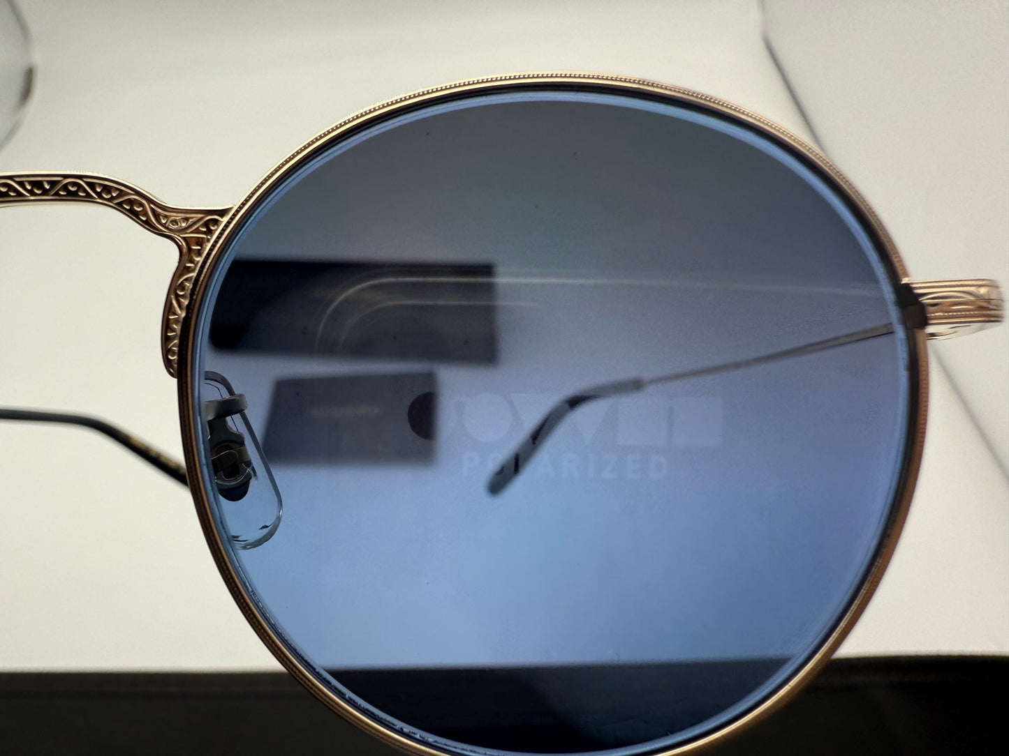 Oliver Peoples WESLIE SUN  49mm OV 1282ST Gold/Dark Azure Shaded Polarized Titanium Japan NEW