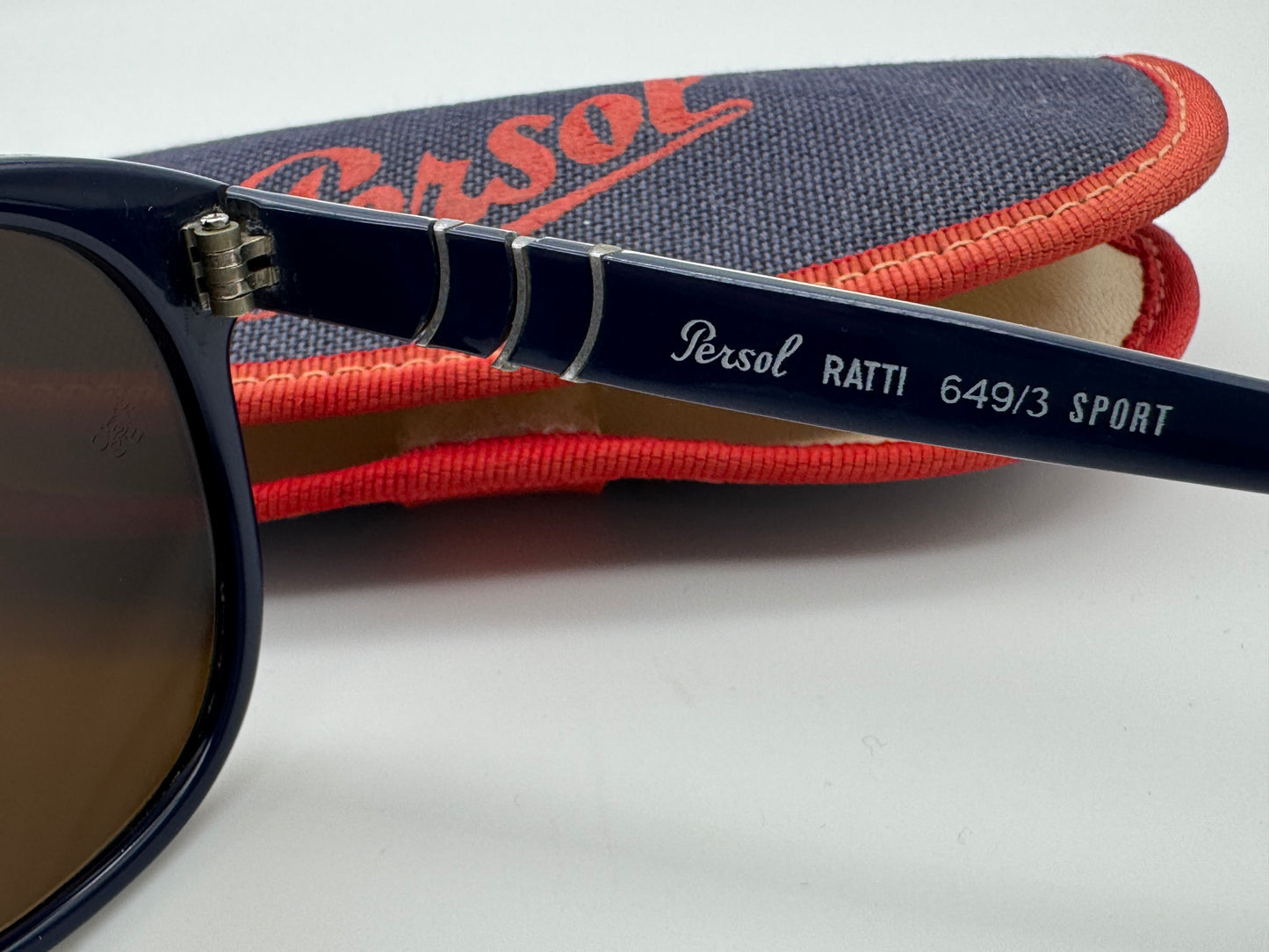 Vintage Persol Ratti 649/3 Sport 54mm Blue / White - Silver Mirror